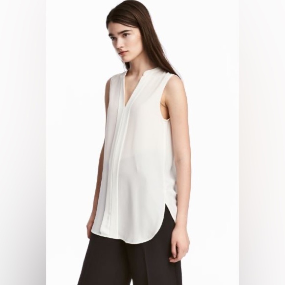 H&M | Lightweight Collarless Blouse Sz US 6